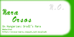 mara orsos business card